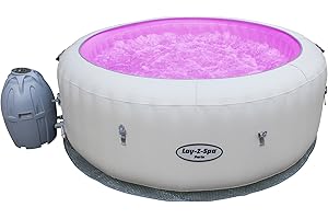 BESTWAY Lay -Z-Spa Paris Hot Tub with LED Lights, Airjet Inflatable, 4-6 Person