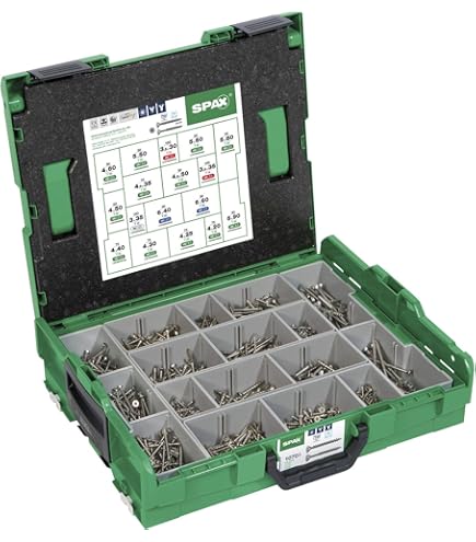 SPAX Montagekoffer L-BOXX Mini, 1 Stück, Schraubenset Mit 6 Abmessungen Senkkopf T Star Plus 4cut Wirox 5000009162019 T 269316 4003530247910
