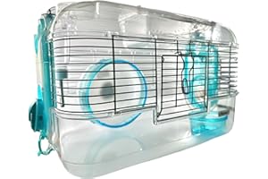 LillipHut Hamster Cage – Small Animal Habitat with Accessories, Durable and Compact Design for Hamsters, Gerbils, and Small Pets (Blue, Medium)