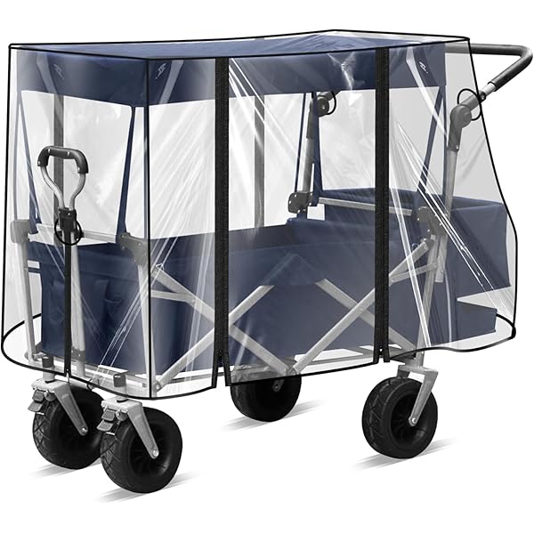 Bolderkar, regenbescherming, transparant, regenhoes met ritssluiting, regenhoes, universeel, geschikt voor handwagen, regenhoes, bolderkar voor handwagen, opvouwbaar, strand, regenhoes, afdekking