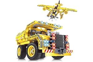OKKIDY STEM Building Blocks Toy for 6 7 8 9 10 Years Boys & Girls, 2 in 1 Technic Truck Airplane Construction Toy Building Set, 361 PCS Creative Building Blocks Kit Educational Toy Gift for Kids