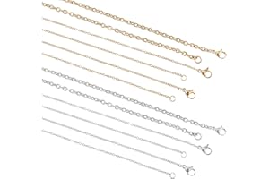 UNICRAFTALE 12pcs 3 Taglie 45~60cm Collana con Catena Portacavi Catena in Acciaio Inossidabile con Fermagli per Aragosta Catena Portacavi Color Oro e Acciaio Inossidabile per Gioielli, 1.5~3mm