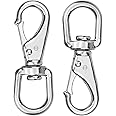 KUPINK 2Pcs 360° Swivel Trigger Clips Swivel Snap Hooks Stainless Steel Clips Clasp for Dog Leashes Camping Hiking Keyring