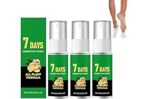 YANOBIA 7 Days Feet Callus Remover, Foot Ginger Nourishing Spray, Fast-Acting Formula, Gentle for All Skin Types, Removes Dead Skin, Dry Rough Feet & Cracked Heels, 20ml (3Pcs)