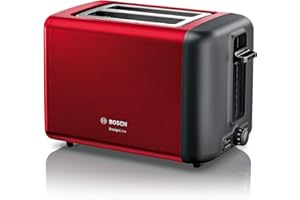 ‎BOSCH Bosch Hausgeräte Designline Toster, Czerwony/Czarny, 19.5 x 30 x 17 cm