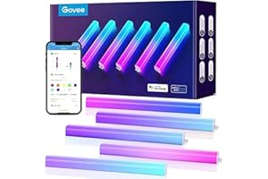 Govee Glide LED Appliques Murales, Appliques Murales RGBIC, Fonctionne avec Alexa et Google Assistant, Barres Lumineuses Smart Glide Lively pour Salle de Jeu, Appliques Multicolores, 6 pcs