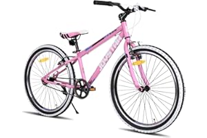 ‎JOYSTAR JOYSTAR Lubbock 20 24 Zoll Kinderfahrrad für Jungen & Mädchen im Alter von 7-12 Jahren Hardtail Mountainbike für Kinder mit 1-Gang/7-Gang Schaltung, Weißwand-Knobby-Reifen, Kinderfahrrad
