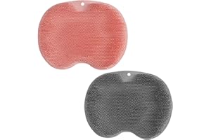 QHGPNT Foot Scrubbers for Shower, Silicone Foot Scrubber for Shower, Foots Cleaner for Shower, Non-Slip Shower Foot Scrubber Mat, 21x28x1.57cm, for Shower, Back Washer