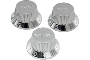 Musiclily Pro Dimensioni Pollici Manopole 1 Volume 2 Tono Knobs Set per Chitarra Elettrica USA Strat Style, Cromato