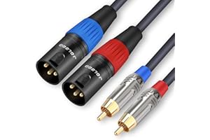 JOLGOO RCA auf XLR Kabel, Dual RCA Male to Dual XLR Male Cable, 2 RCA Male to 2 XLR Male HiFi Audio Cable, 4N OFC Wire, for Amplifier Mixer Microphone, 3 m