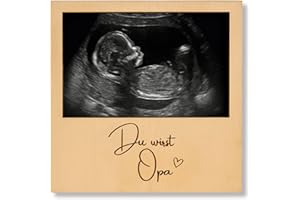 Milaboo® Holzrahmen zur Schwangerschaftsverkündung – Fotorahmen aus Naturholz mit Botschaft – Geschenk für werdende Großeltern, Tante oder Onkel (Du wirst Opa)
