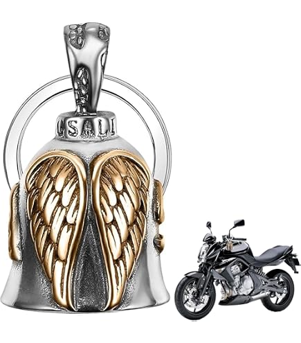Guardian Bell Per Moto - Campana Portafortuna In Acciaio Con Rilievi 3D - Gremlin Bell Per Motociclisti