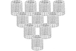 ANLOO Anneaux de serviette en strass brillants pour décoration de table, mariage, dîner, fête, bricolage Argent - 100 pièces.