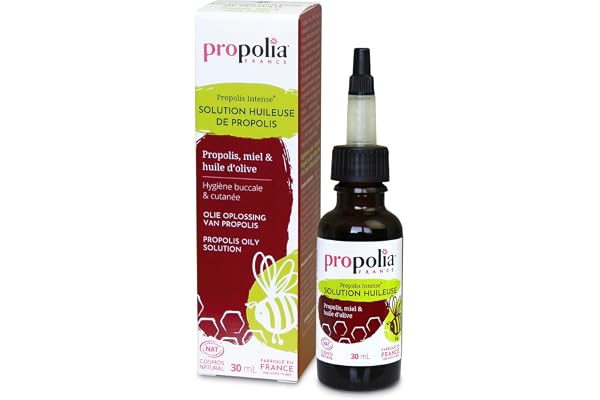 PROPOLIA - Bio - Solution huileuse de Propolis - Apaise et assainit peaux irritées et rougeurs - Propolis, Miel & Huile d'Olive - Sans alcool - Fabriquée en France - 30 ml