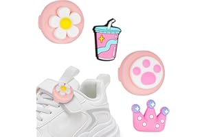 AXFEE AirTag-Halter für Kinder-Schnürsenkel, 2 Silikon Schutzhülle und 4 Cartoon-Muster für AirTag, Kratzfest & stoßfest GPS-Tracker-Hülle für Kinder, Haustiere, Schnürsenkel, Hundehalsband(Rosa)