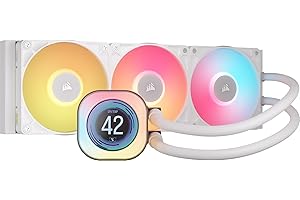 CORSAIR iCUE LINK TITAN 360 RX LCD Raffreddatore CPU a Liquido – Motore di Raffreddamento FlowDrive – Intel LGA 1851/1700, AMD AM5/AM4 – 3x RX120 Ventole RGB – iCUE LINK System Hub Incluso – Bianco