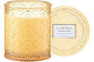 LA JOLÍE MUSE LA JOLIE MUSE Candela profumata chai e zucca, candela in cera naturale per la casa, lunga durata 40 ore, decorazione e fragranza per la casa, giara di vetro, 170 g