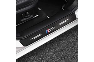 RIDGOEL 4 Piezas Pegatinas Protective de Umbral de Puerta para Fiat Abarth 500 Gucci, Decoración para Estribos de Coche de Fibra de Carbono, Accesorios Universales C