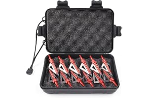 ELONG OUTDOOR 12 Pack 3 Fixed Blade Archery Hunting Broadheads Arrowheads 100 Grain with Storage Case Arrow Head Screw-in Tips for for Compound Bow & Crossbow