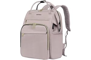 EMPSIGN Plecak na laptopa damski, 17 cali, duży plecak na laptopa, szeroko otwarty, plecak szkolny z portem ładowania USB, wodoodporny podróżny biznesowy plecak roboczy, torba na komputer, torba na