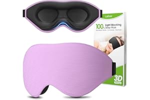 Laitver Mascherina per Dormire 3D per Uomini e Donne, Innovativa Mascherina Maschera Occhi per Dormire per Dorme sul Fianco, Bloccare la Luce, Super Morbido, Traspirante per Sonno, Pisolino, Viaggi