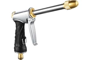 Kinsinder Hochdruck Gartenschlauch Spritzpistole, Garten Handbrause, Metall Gartenpistole Spritzpistole für Reinigen Autowaschen und Duschen von Haustieren