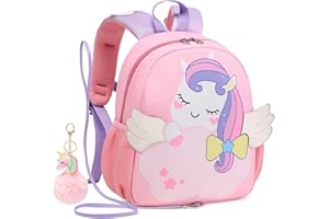 Kimwadalh Plecak do przedszkola, dla dziewcząt, mały plecak, plecak przedszkolny, dla chłopców, plecak dziecięcy z paskiem piersiowym i smyczą, plecak dziecięcy, plecak przedszkolny, plecak dla małych