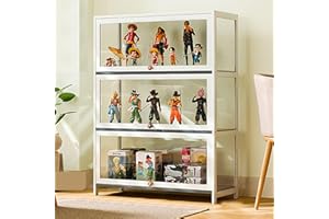 CHAANG vetrina espositiva vetrina soggiorno vetrinetta espositiva vetrina espositiva per collezionismo Struttura in bambù naturale, porta a battente, ermetica e antipolvere, facile da installare e facile da