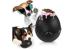 YAODHAOD Niezniszczalna zabawka dla psa, masło orzechowe dla psa, zabawka do zamrażania, zabawki dla agresywnych gryzaków, zabawa w żucie, gonić i pobierać - dla małych średnich dużych psów (czarna)