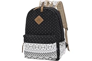 Bon amixyl Jungen und Mädchen Schulrucksack, Damen Segeltuch Rucksack, Teenager' Schulranzen, Reise Casual Bag, Outdoor Freizeit Daypacks