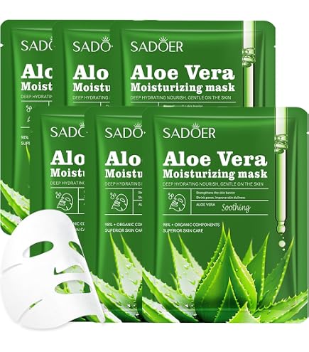 10 Stc Aloe Vera Gesichtsmaske - Korean Skincare Set -  Feuchtigkeitsspendende Gesichtsmasken fr Frauen & Mnner - Beruhigende  Sheet Mask mit Bio Aloe - Erfrischend und Tiefenreinigung : Amazon.de:  Kosmetik