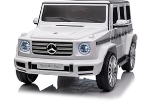 COSTWAY Mercedes Benz G500 elektryczny samochód dla dzieci, 12 V, elektryczny samochód dziecięcy z pilotem zdalnego sterowania, pojazd elektryczny z klaksonem, muzyka LED, samochód elektryczny dla