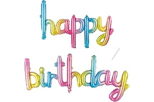 MACLUNAR Happy Birthday Decoration,Arc-en-ciel Ballon Happy Birthday,Banderole Joyeux Anniversaire,Joyeux Anniversaire Guirlande Anniversaire Party Deco