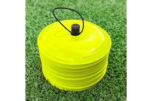 FORZA Near Flat Training Marker Cones [10 färger] | 50-pack med 23 cm breda, ultra-hållbara koner – perfekt för fotboll, rugby, hockey och mer