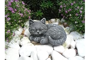 ‎STEINFIGUREN SPICKER STEINFIGUREN SPICKER Steinfigur Katze Mini, 156/1 Gartenfigur Steinguss Tierfigur Basaltgrau