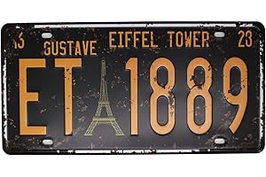 Hioni Paris Eiffel Tower, Vintage matrículas de película Metal poste de estaño cartel pub bar Boutique