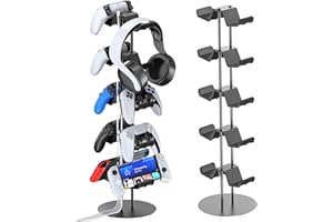 Kytok Controller-Ständer, 5 Etagen, mit Kabel-Organizer für Schreibtisch, universeller Controller-Display-Ständer, kompatibel mit Xbox PS5, PS4, Nintendo Switch, Headset-Halter und