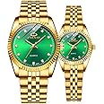 MASTOP Couple Watches Swiss Brand Golden Watch Men Women Stainless Steel Waterproof Quartz Watch