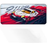 Coverzone 90x40 cm XL B&uuml;y&uuml;k Boy Yarış Araba Tasarımlı Mouse Pad &ndash; Ultra Kaymaz Kau&ccedil;uk Taban, Su Ge&ccedil;irmez Kumaş Y&uuml;zey, Dikişli