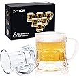 ZZYFGH Shot Glasses with Handle, Mini Heavy Base Clear Beer Mugs, 1.8 Ounce, Set of 6 for Whiskey, Tequila, Vodka, Great for Father, Husband, Birthday or Friend Party Present