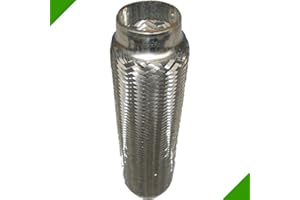 FRÖSCHL AUTOZUBEHÖR 55x330mm Abgasanlage Universal Flexstück Flexteil Auspuffrohr Flexibles Rohr Auspuff Auspuffanlage Flexrohr Drahtgeflecht Verbindungsstück Abgasrohr Reparaturrohr Reparaturstück Hosenrohr