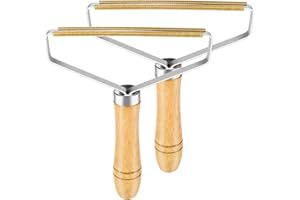 UMORISMO Tragbarer Fusselentferner, 2 Stück Portable Lint Remover, Wäschefussel-Rasierer Wollkamm Fusselkamm Holz Fuzz Shaver Kaschmirkamm