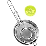 Kökssil, 4 st. finmaskiga silar, pastasil av rostfritt stål, mjölsil, hushållssil, fint siktset, finmaskig sil med handtag, f
