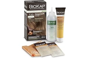 BIOKAP RAPID trwała farba do włosów 7.33 złoty blond pszeniczny | czas działania tylko 10 minut | organiczny olejek arganowy – kompleks Tricorepair – wegańska | optymalne pokrycie siwych | do 80% naturalnych składników