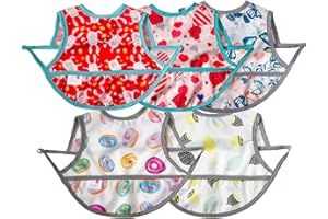 Joyo roy Weaning Bib for Girls 4Pack Baby Bib Baby Bibs for Weaning Waterproof Bibs 0-3 Years