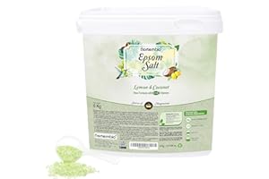 Nortembio Sali di Epsom 100% Fragranza Limone e Cocco 6 kg – Fonte Naturale di Magnesio | Con Vitamina C ed E Idratante | Per Bagni Rilassanti, Spa e Cura della Pelle + E-Book Gratuito