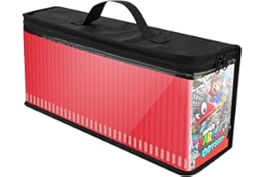 CaSZLUTION Game Disc Storage Bag for Nintendo Switch Games, Portable Carrying Case Holds up to 40 Switch Games, TPU Clear Organizer Case for Switch Game Collectors - Black