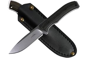 SK Wild Ones® Neck Knife Messer - Outdoor Neckknife Survival - Jagdmesser feststehende Klinge - Echtleder Holster Gürtelmesser & Micarta Griff - EDC Messer Outdoor Messer - 440 C Edelstahl Wieland