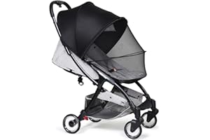 Beberoad Universal Pram Net Baby Sunshade Mosquito Net Buggy Insect Net Fly Bug Net Zipper Protection Cover for Stroller, Pushchair, Carrycot, Cradle, Moses Basket, Travel Cot (Black)