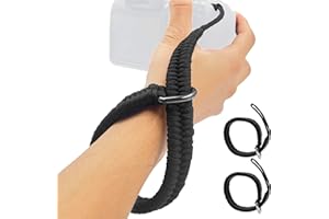 lyfLux Braccialetti per fotocamera da 2 pezzi, cinturino da polso per fotocamera digitale SLR, corda per appendere colorata creativa, adatta per fotocamera reflex, micro single, ecc. (Nero)